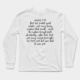 Genesis 1:21 Bible Verse Long Sleeve T-Shirt